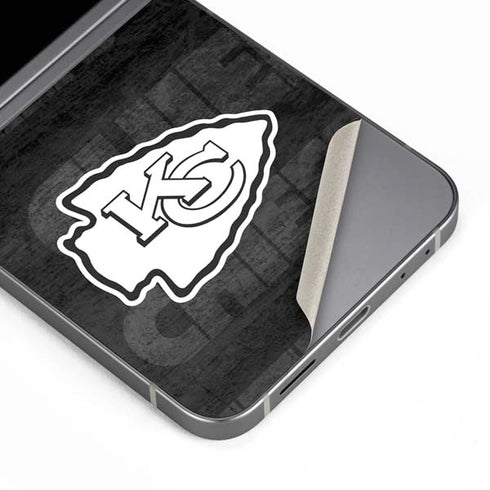 NFL Kansas City Chiefs Black & White Galaxy Z Flip6 Skin